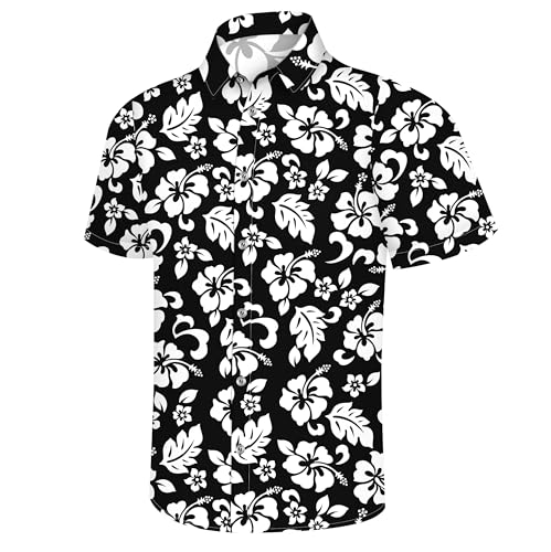 Image of Hawaiian Shirt for Men Tropical Shirts Summer Beach Button Down Short Sleeve Luau Aloha Floral Cruise Vacation Outfit 2026