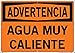 Vestil SI-W-19-E-AL-063-S WEARVERY HOT WATER/AGUA MUY CALIENTE Warning Sign, Aluminum, 0.063" Overall Size, 20.5" W x 14.5" H