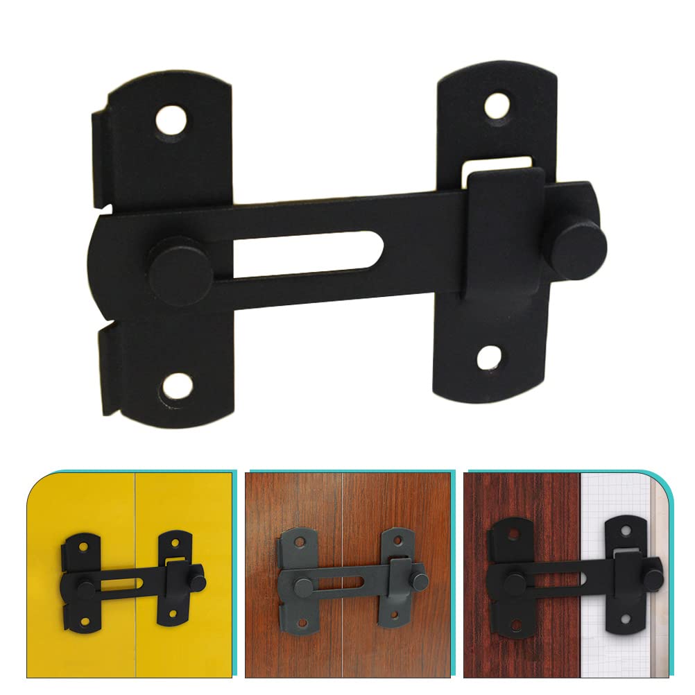 Cadena de puerta Cromo pulido, 2 pestillos de puerta con perno de barril, cerradura de cadena de puerta, cerradura de hebilla de puerta de valla de metal resistente(7X5X0.17CM)