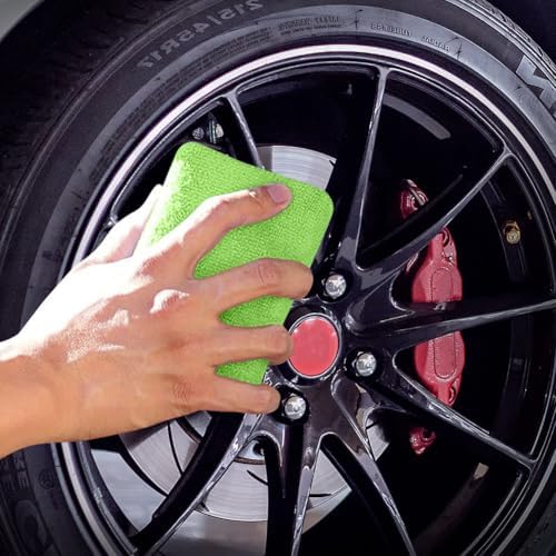 HOMEXCEL Microfiber Applicator Pads, Scratch-Free Car Wash Sponge for Cleaning, Premium Wax Foam Applicator Pads for Car Detailing, 5”x3”, 8 Pack, Green — view 3