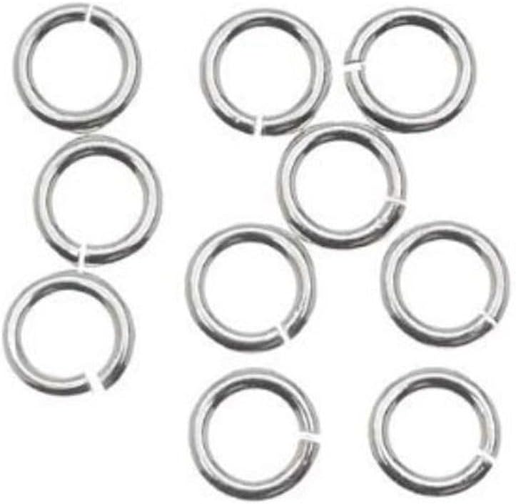 100pcs Adabele Authentic 925 Sterling Silver Open Jump Rings 10mm O Ring Connector (Wire 21 Gauge/0.7mm) for DIY Craft Jewelry Making SS76-10