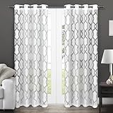 Exclusive Home Curtains Rio Burnout Sheer Window Curtain Panel Pair with Grommet Top, 54x84, Winter White, 2 Piece