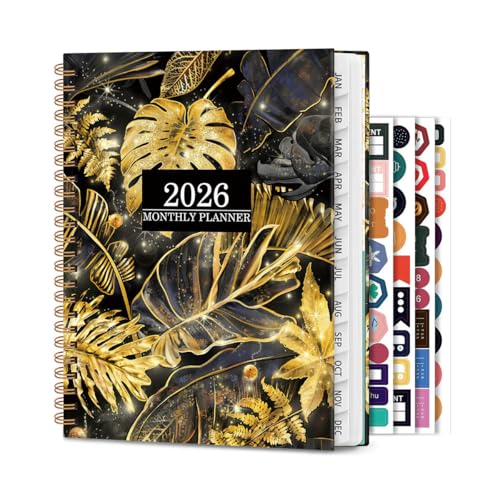 Image of Monthly Planner 2026, 8.5 x 6.5 Inch Spiral Organizer With Tabs