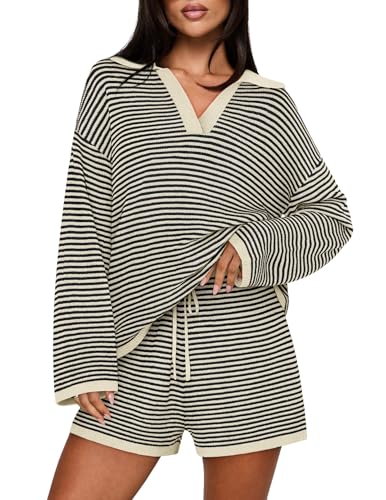 MEROKEETY Lounge Sweater Sets for Women 2 Piece Outfits Casual