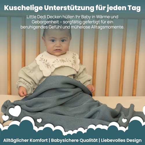 Little Dedi Babydecke Alina 80x100 cm – 100% Acryl, Oeko-TEX Zertifiziert, weich, leicht & atmungsaktiv, für Neugeborene… – Ansicht 2