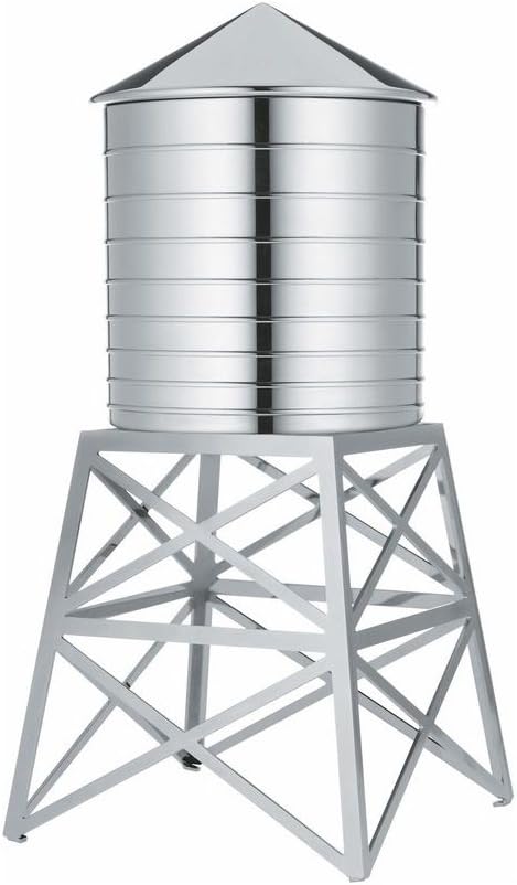 Alessi Water Tower Kitchen Container in Stainless Steel, Mirror Polished 10.75"