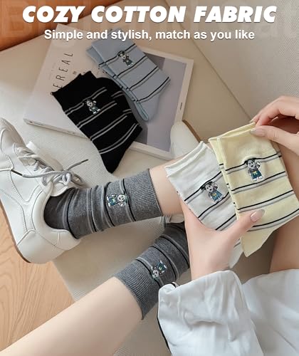 Image of IIG 5 Pairs Womens Novelty Cute Crew Socks Colorful Funny Ankle Socks Gifts for Womens Socks