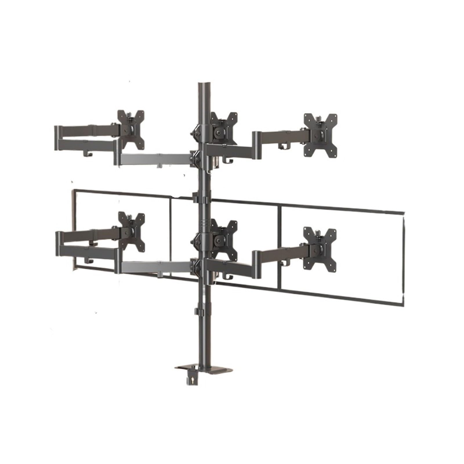IKPGBZXM Monitor stand with dual-port rotating and lifting mechanical arm(Clamp six screens)