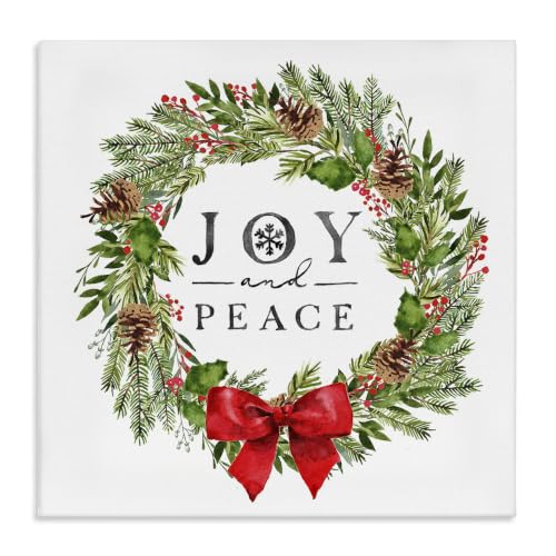 Stupell Industries 'Joy and Peace Holiday Phrase Winter Pine'| Canvas Art
