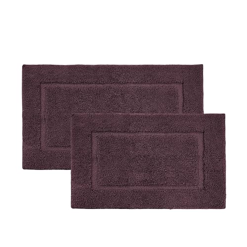 LANE LINEN Egg Plant Premium 2-Piece Bathroom Rug Set, Soft Absorbent, Non-Slip Shower Mats and Bath Mats - 20'' x 32''/17'' x 24''