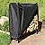 Sunnydaze Outdoor Firewood Log Rack and Cover Combo Set - Black Powder-Coated Steel and PVC - Black Fabric - 4-Foot