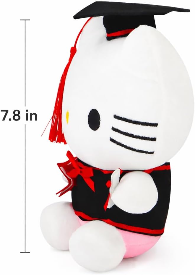 2026 Graduation Cat Plush - 7 Inch Class of 2026 Commemorative Decoration for Graduation Ceremonies, Party Displays & Keepsake Collections (White)