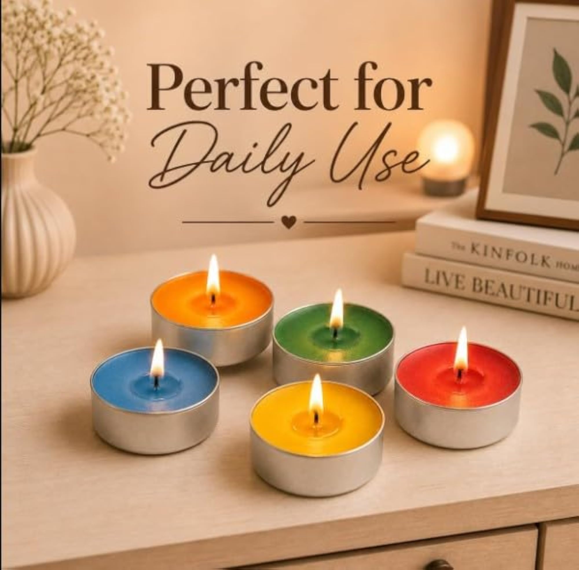 Pack of 25 Tealight Candle 25 Multicolor