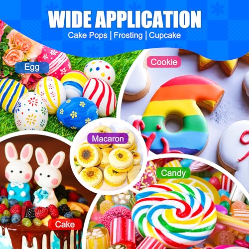 Lebensmittelfarbe Stifte - 10 Stücke Lebensmittelstift mit feiner & dicker Spitze, Lebensmittelfarbe zum Bemalen von Kuchen, Keksen, Fondant, Zuckerguss, Ostereiern, Lebensmittelechte Gourmet-Stifte