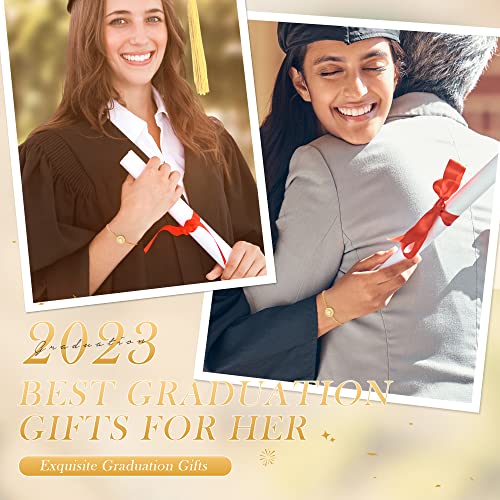 Cde Graduation Gifts For Her, Sun Bracelets For Women Girls, 925 Sterling Silver Adjustable 14K Gold Plated Charm Link Bracelet, Birthday Anniversary Jewelry Gifts For Women Wife Girlfriend Her Daughter #TOP4