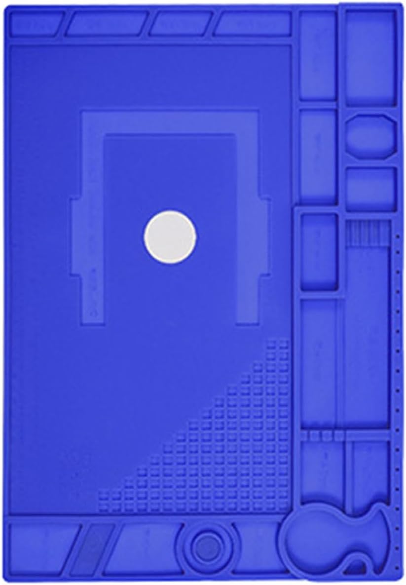 Durability Electronics Workbenches Silicone Soldering Mat with Organized Compartments for Iron and Screw Storage Silicone Mat