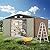 Garvee 12 x 10 FT Outdoor Storage Shed, Large Storage Shed with Updated Frame Structure, Lockable Door and Air Vent, Metal Garden Utility Tool Shed for Patio Garden Lawn Backyard, Brown