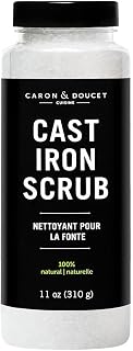 CARON & DOUCET - Cast Iron Cleaning & Restoring Scrub | 100% Natural | Best for Removing Rust Without Scratching & Care Before Cleaning, Washing & Seasoning | For Skillets, Pans & Cast Iron Cookware.