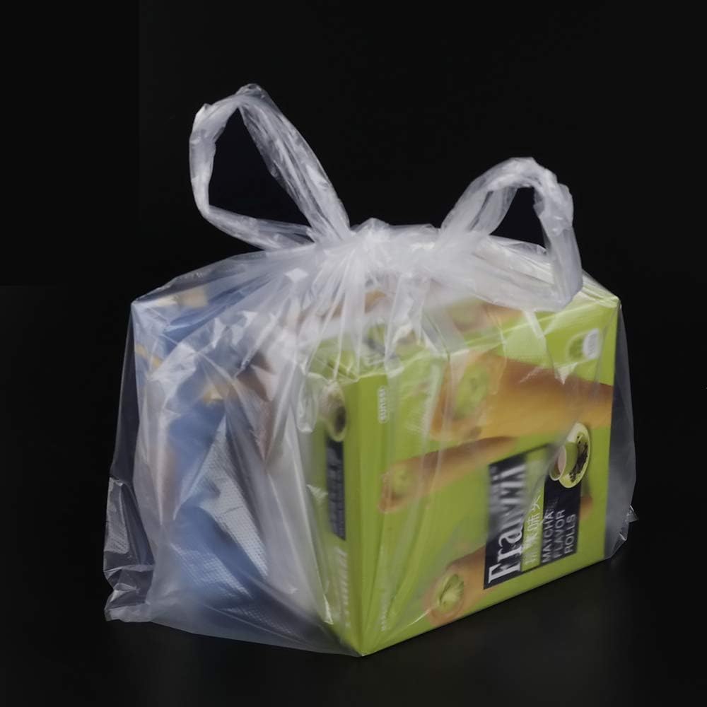 Clear T-shirt Shopping Bags, 400 Counts Reusable Carryout Bags | Plastic T Shirt Grocery Bags, 11.8" x 19.68", To-Go Bags for Retail, Grocery Store
