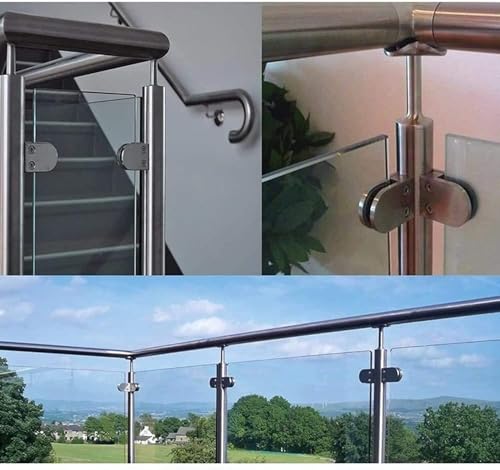 Pinces à verre en acier inoxydable réglables pour garde-corps d'escalier - 7