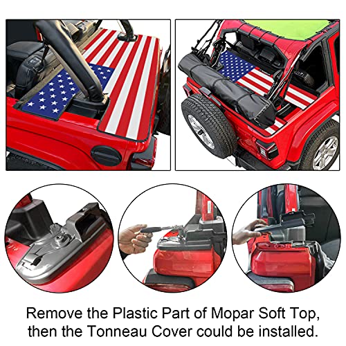 Image of Tonneau Cover for Jeep Wrangler JL 4d Back Trunk Cargo Cover, America Flag