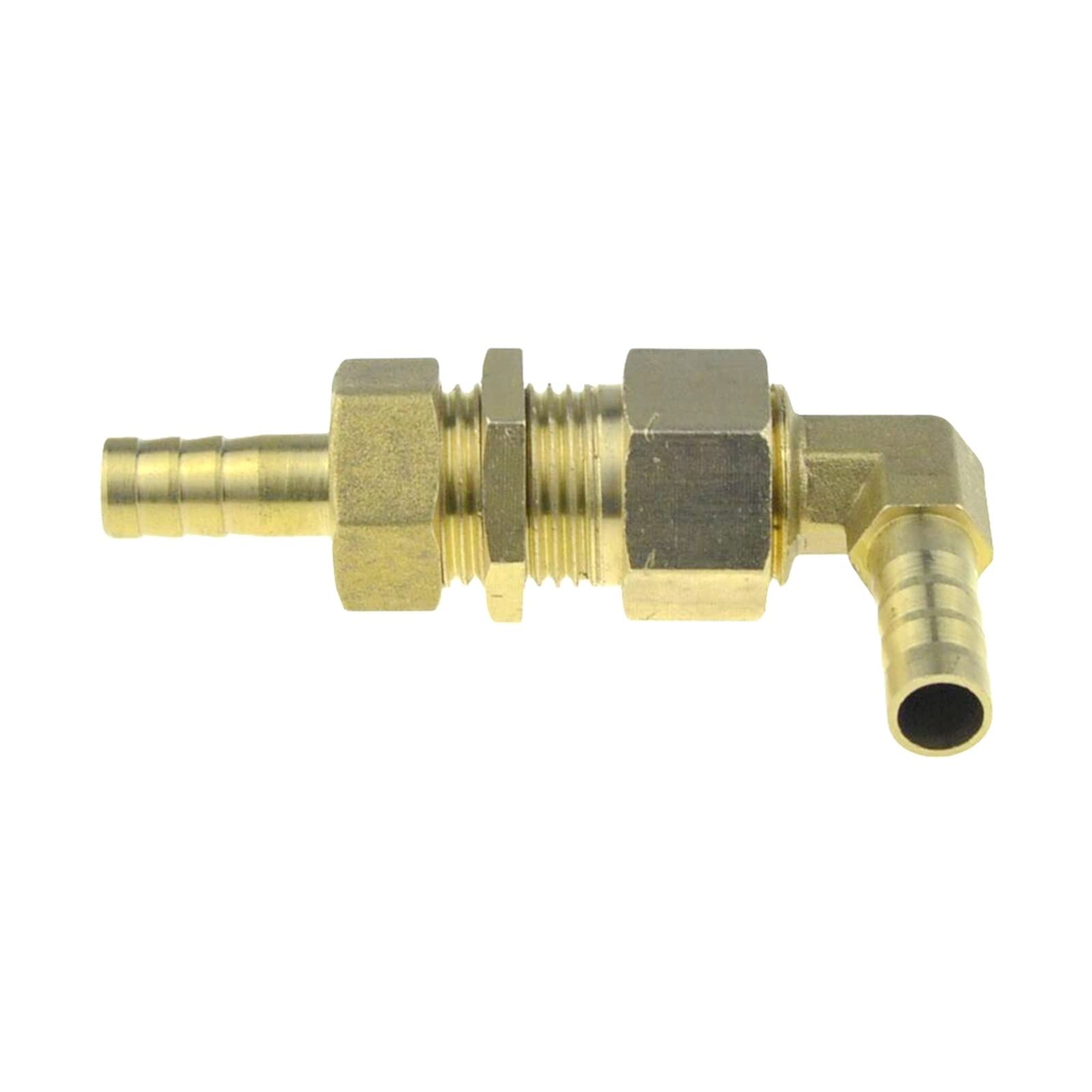Adaptador de manguera de agua de latón con codo pasamuros anticaídas de presión
