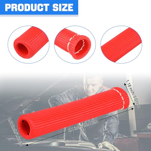 SHINEHOME 8 PCS Spark Plug Boot Protector 2500° Spark Plug Heat Sleeve Wire Covers Wrap 6 Inch for Ls1/Ls2 Sbc Bbc 350 454 Spark Plug Header Boots (Red) by SHINEHOME - Image 6