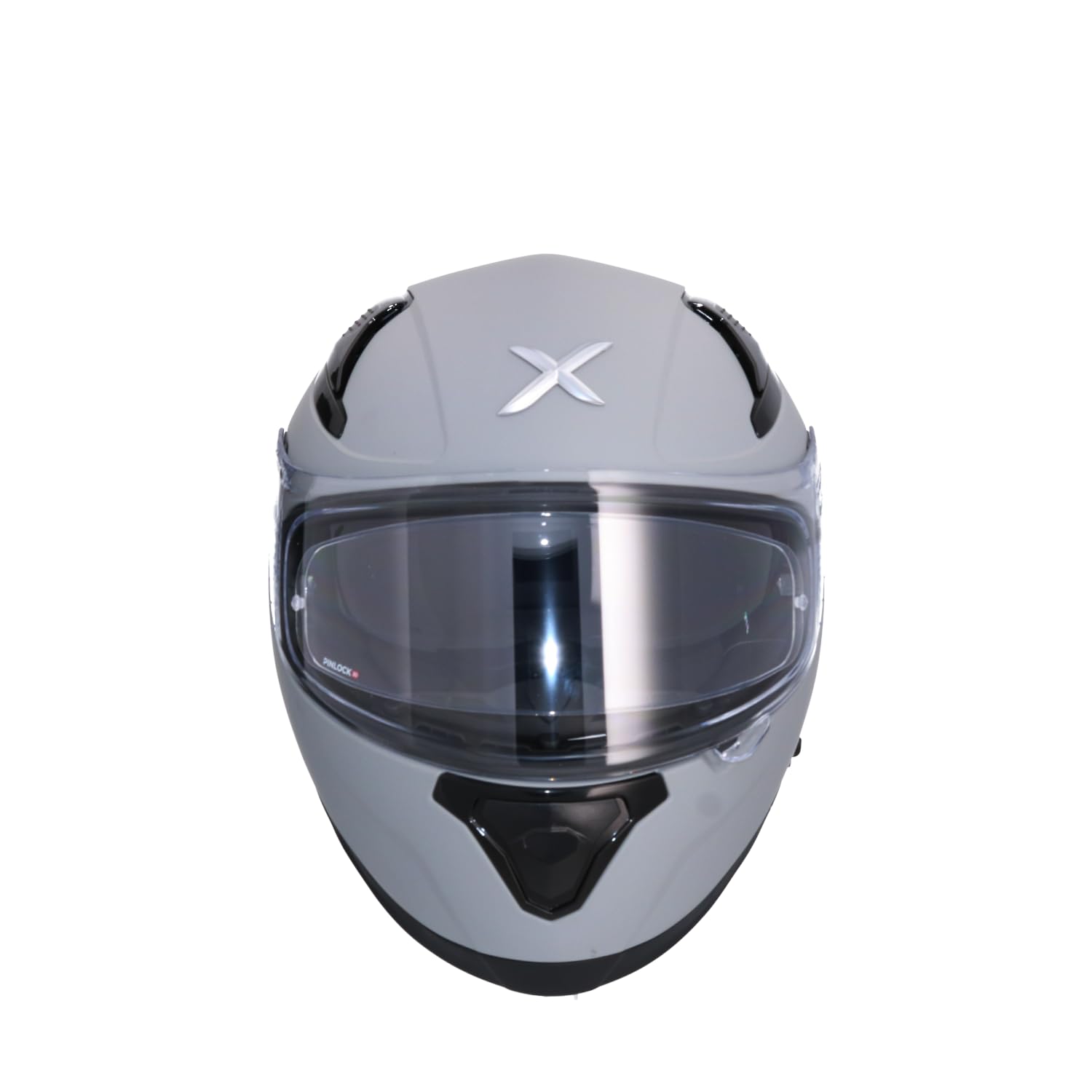 Casco AXOR Apex Solid Casco Integral de Moto Titanium Mate con Pantalla Extra y Lente Solar, Diseño Deportivo, Talla XXL