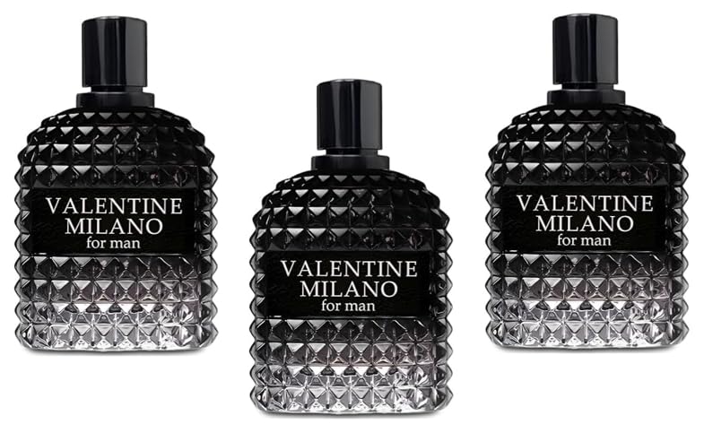 Viaan Krishna VALENTINE MILANO FOR MEN Cologne Eau de Parfum Men's Fragrance 3.4oz/100ml, Natural Spray, Long Lasting (VALENTINE MILANO - 3 PCS)