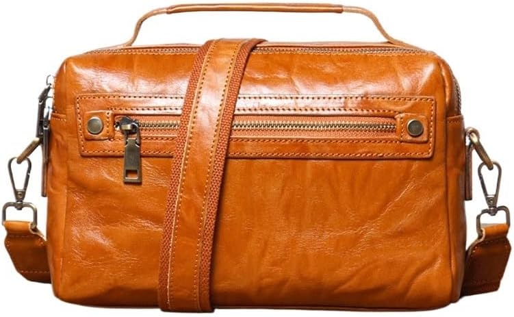Retro Men's Bag Single Shoulder Top Layer Cowhide Crossbody Multi Functional