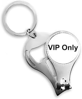 VIP Only Black Symbol Pattern Nail Nipper Ring Chaveiro Abridor de Garrafas Cortador