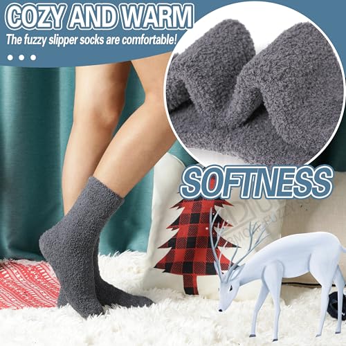 Image of EBMORE Fuzzy Socks Warm Winter Slipper Fluffy Sleep Cozy Comfy Cabin Socks for Mens Womens