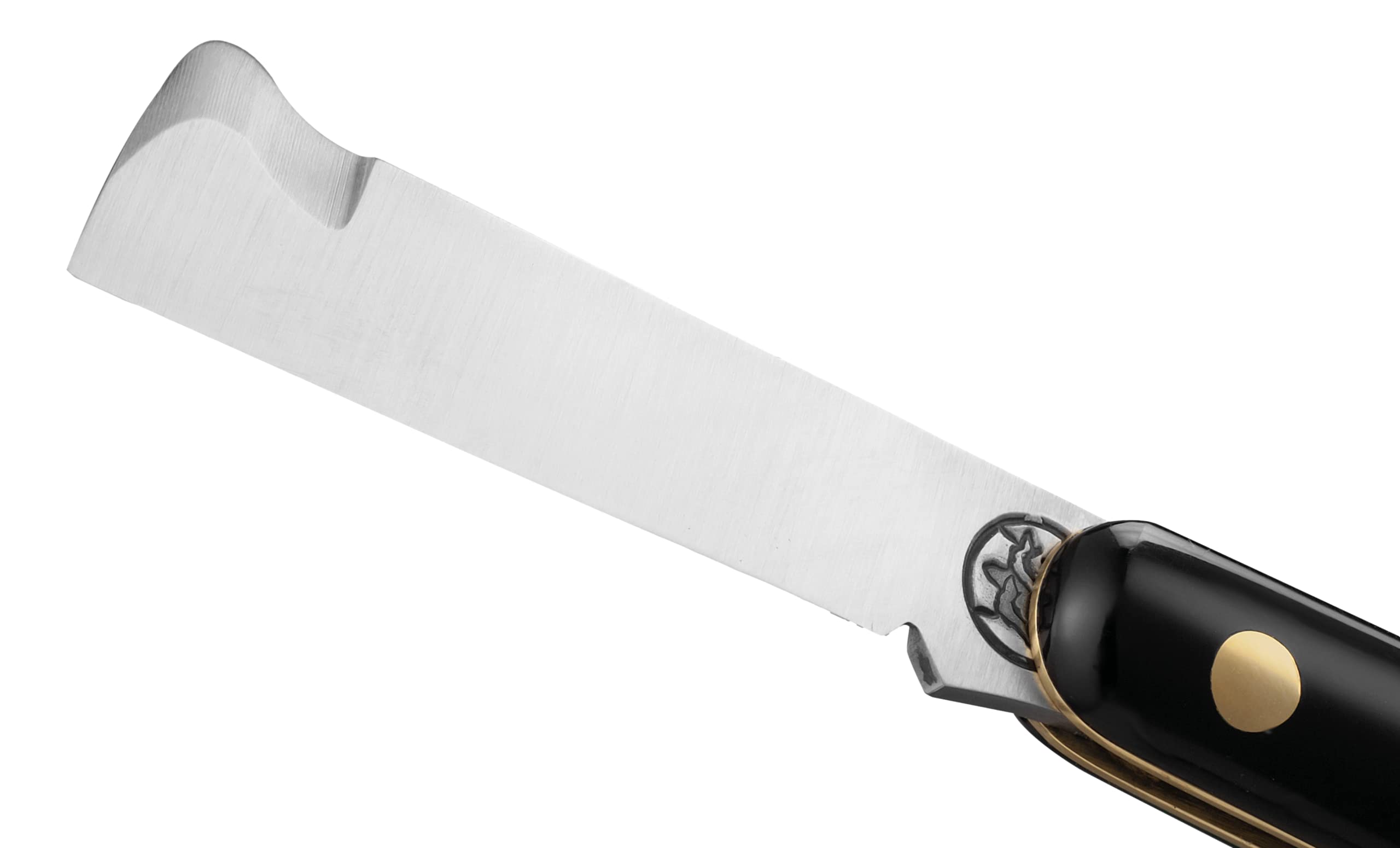 DUE BUOI COLTELLO 202AP Coltello da Innesto per Mancini Professionale Alberi da Frutto e Giardinaggio Acciaio Carbonio Böhler K720 Manico in Plastica