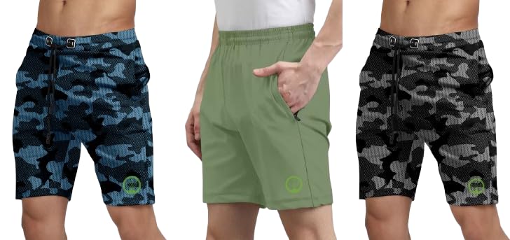Shine N Show Men's Cotton Blend Stylish, Solid Regular Fit Shorts (MultiBlue/Pista/MultiGrey)(Pack of 3)-image-39