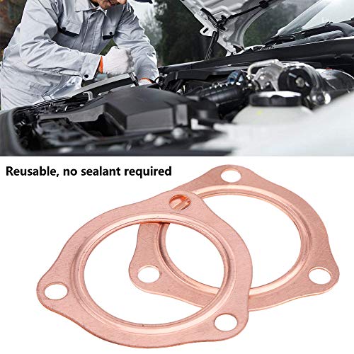 Header Collector Gaskets, 2.5Inch Exhaust Gaskets, 2Pcs Copper Header Gaskets Exhaust Collector Gaskets For Sbc Bbc 302 350 454 #TOP2