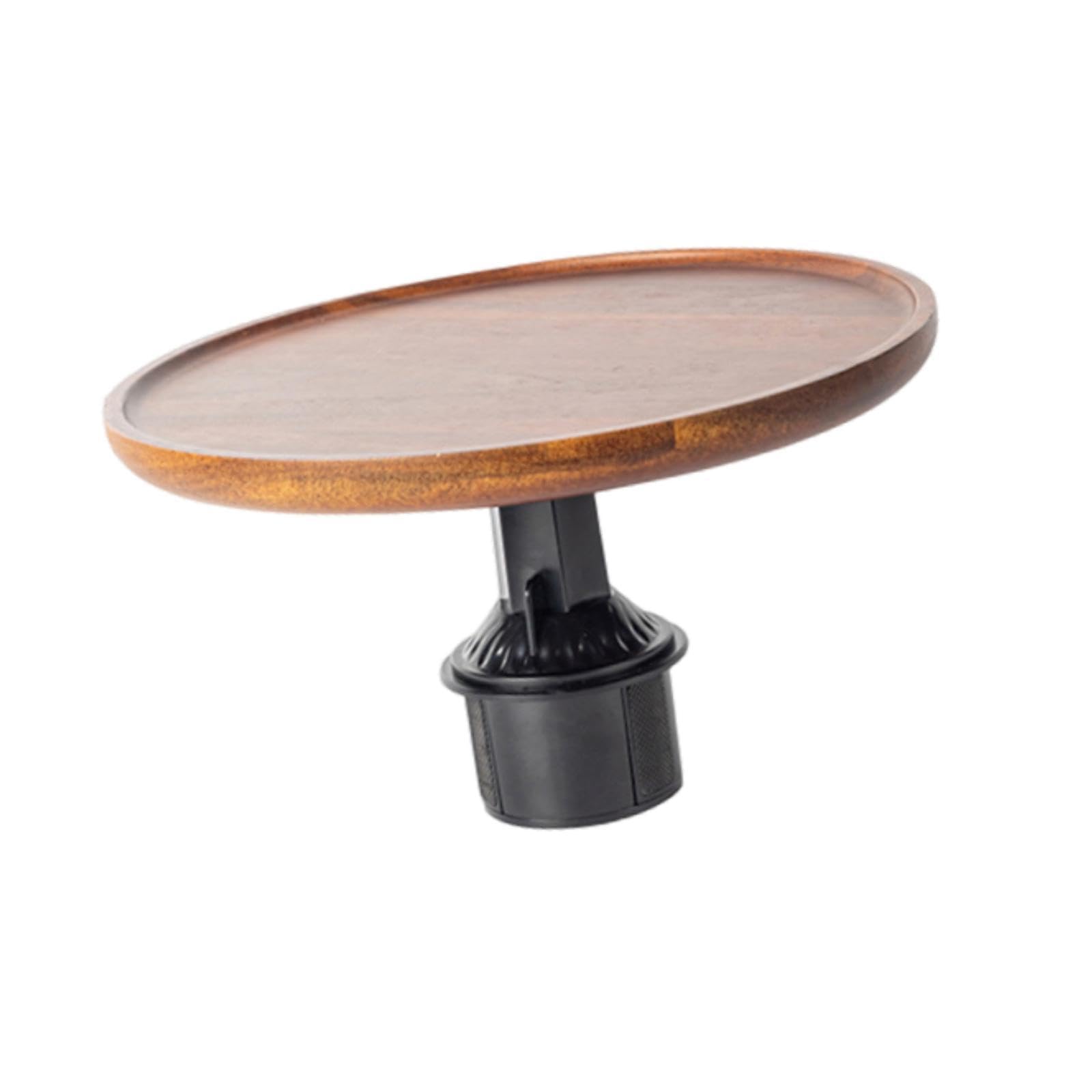 Qianly Mesa de Escritorio para Coche con Soporte para Portátil, Fácil de Montar para Viajes Por Carretera, de Madera, Giratoria 360°.