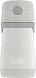 THERMOS BABY 10 ounce Stainless Steel Vacuum Insulated Straw Bottle, Gray