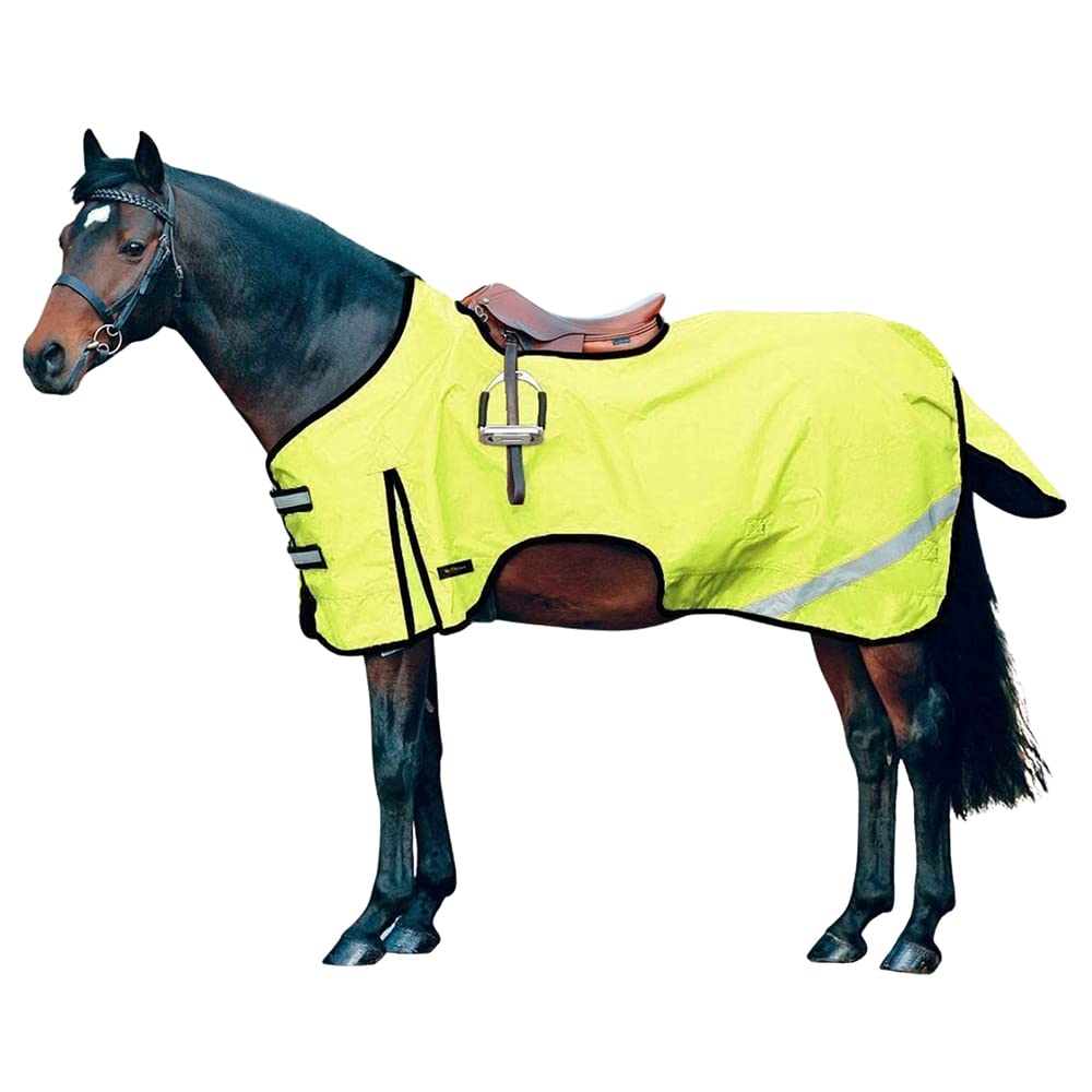 Horse Master Hi Vis Reflective Exercise Sheet - Waterproof Rug with Tail Flap - Night Safety Rugs for Horses
