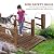 HOMEDIARY 5 FT Fir Wood Garden Bridge, Outdoor Stained Wood Arc Footbridge Walkway with Side Railings, 550 lbs Capacity, Decorative Pond Bridge Landscaping for Backyard Garden Creek Ponds, Carbonized