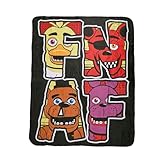 Bioworld Five Nights at Freddy's FNAF Characters Faux Shearling Blanket (50' x 60')