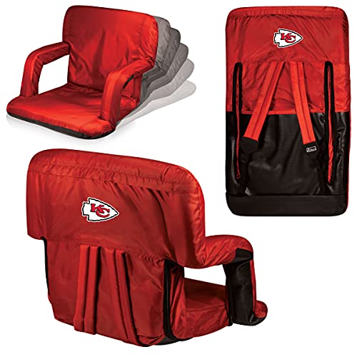 picnic time red kansas city chiefs ventura seat portable recliner chair