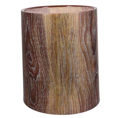 ULTECHNOVO Pattumiera da Cucina con Coperchio Oscillante Effetto Legno Bidone per Immondizia Resistente e Durevole Design Moderno per Casa e Ufficio