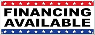 4LessCo 18x48 Inch FINANCING AVAILABLE Vinyl Banner Sign With Metal Grommets wb