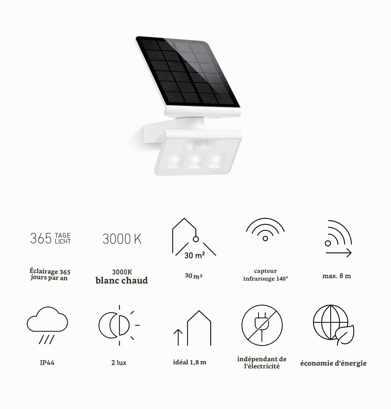 STEINEL LED Lampe solaire XSolar L-S ONE blanc