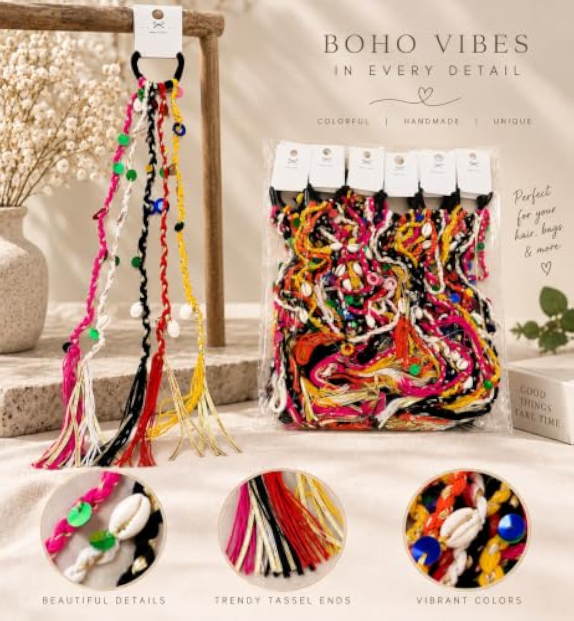 Women's Multicolour Braids Hair Extension for Navratri