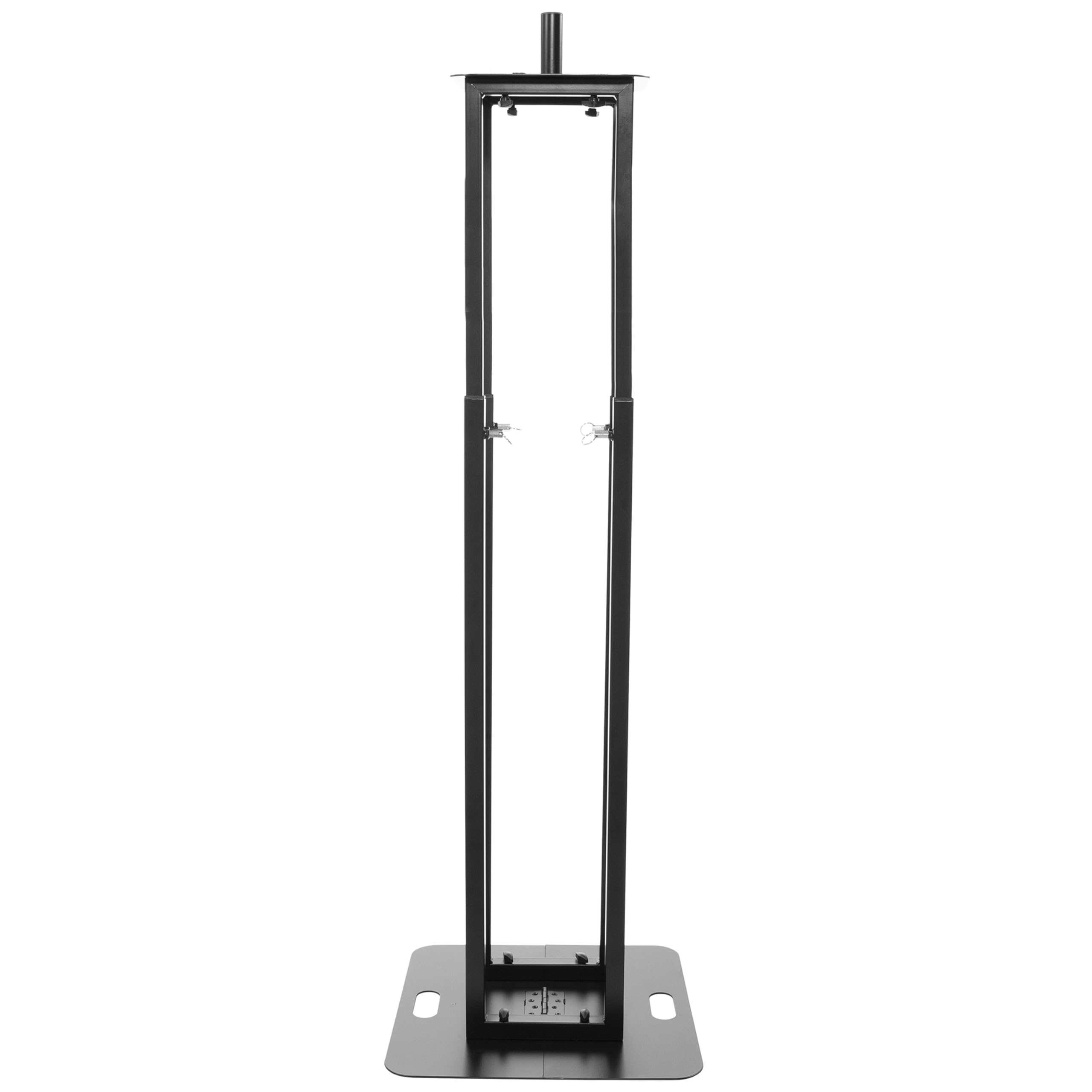 Totem extensible TOT 200-R BK de Plugger, avec lycra noir, fournis avec housse de transport. Mettez en valeur vos équipements et évènements en y installant enceinte, projecteur ou lyre mobile.