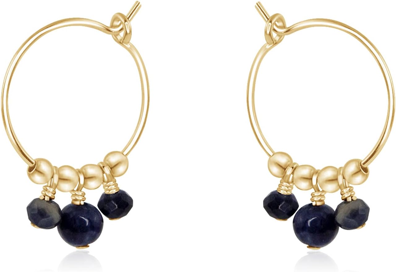 Luna Tide Sapphire Hoop Earrings in 14k Gold Fill
