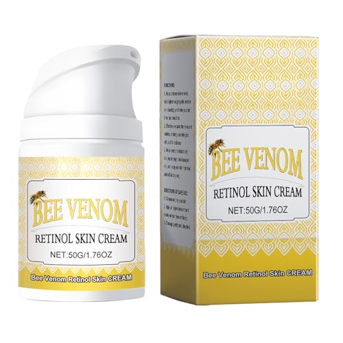 Ungüento de piel de retinol de veneno de abeja, crema facial hidratante, loción facial hidratante, fórmula de apriete, sensación, 50 g, ideal para rutinas diarias de cuidado de la piel