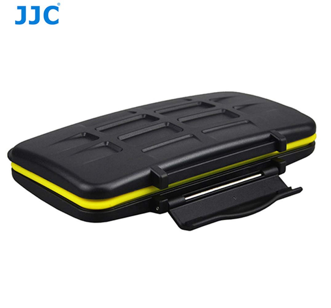 JJC MC-SD12 Resistente al Agua Funda para Tarjeta de Memoria de Almacenamiento Soporte para 12 Tarjetas SD (Negro)