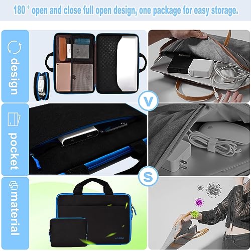 Image of HSEOK Laptop Sleeve 13.3 Inch Case Briefcase Compatible with MacBook Pro 14 inch and All Model of 13.3 Inch MacBook Air /Pro, XPS 13, Most Popular 13 inch-13.5 inch Notebooks,B01K06